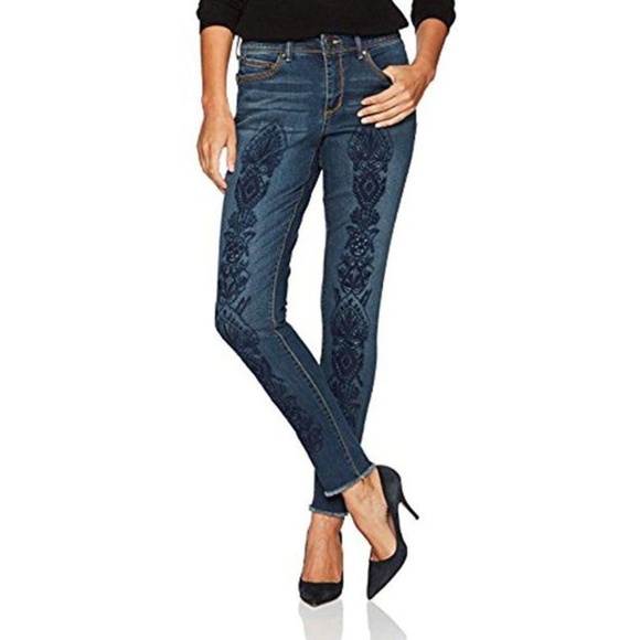Bandolino Denim - Bandolino Lisbeth Embroidered Skinny Jeans Hi Rise